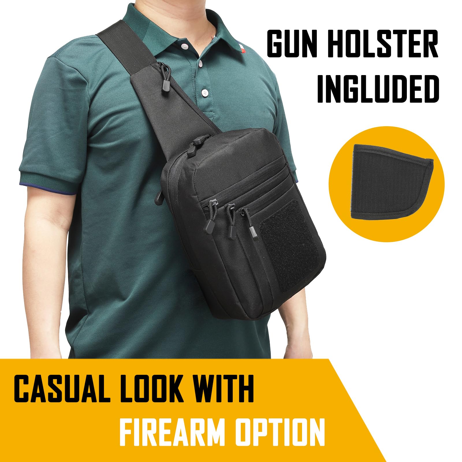 Edc Concealed Carry Sling Bag - Concealed Carry Crossbody Bag for Men,
