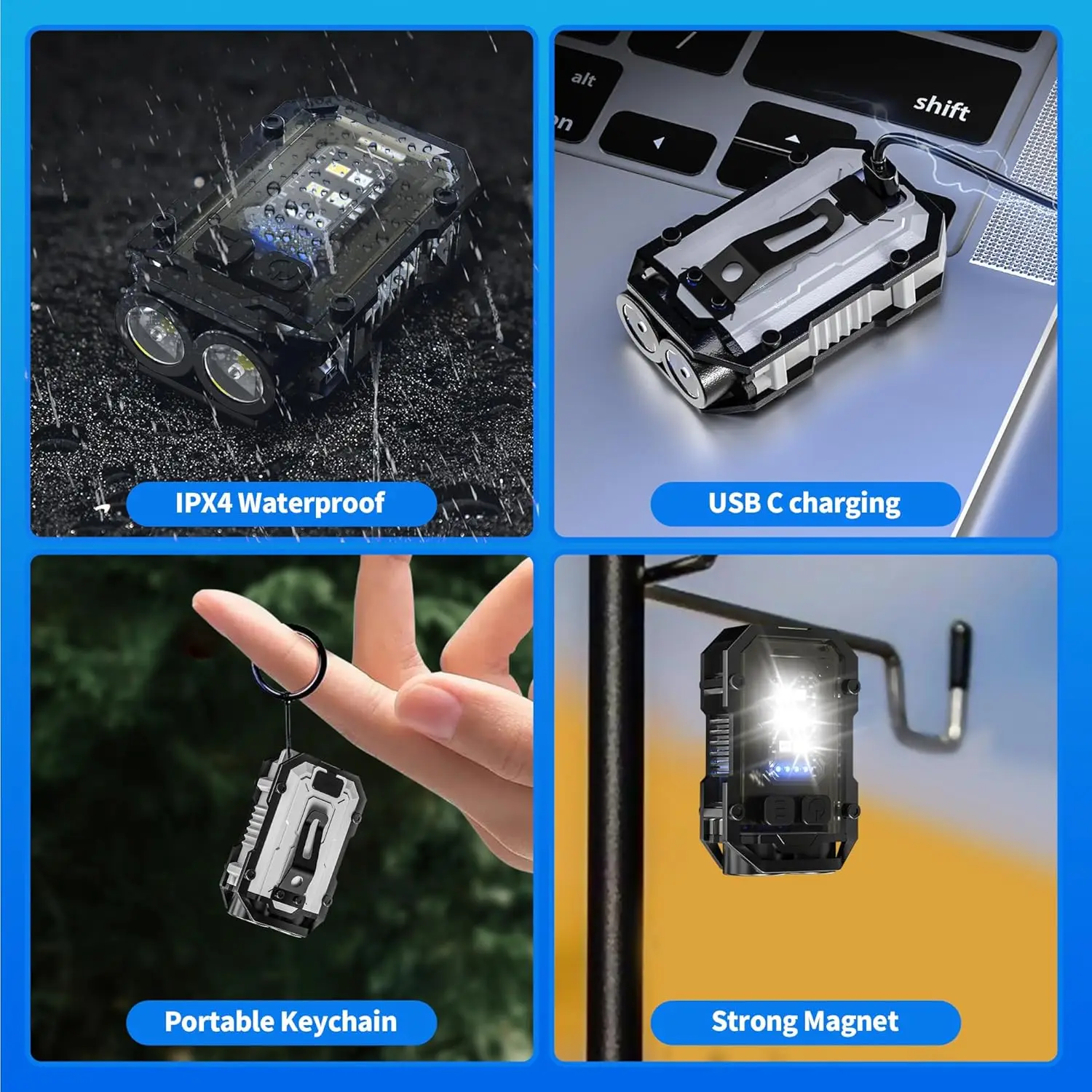 Mini COB Keychain Flashlight,C - Keychain Flashlight 评论和价格